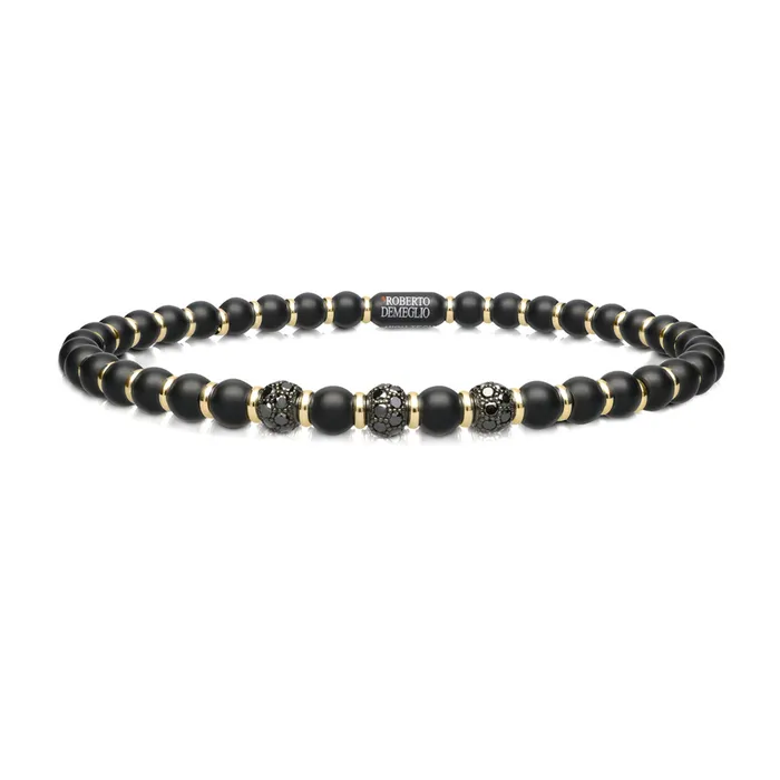 Roberto Demeglio Bracelets Mens Sfera Black Matte Ceramic Bracelet