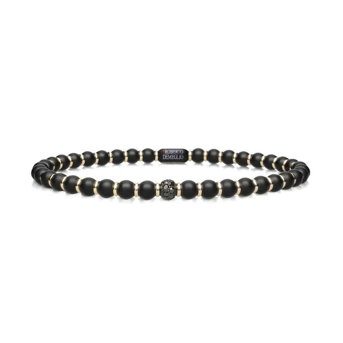 Roberto Demeglio Bracelets Mens Sfera Black Matte Ceramic Bracelet