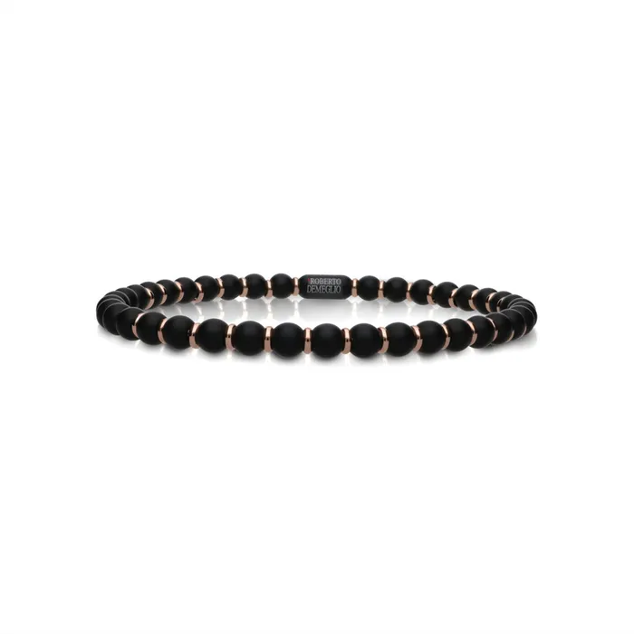 Roberto Demeglio Bracelets Mens Sfera Black Matte Ceramic Bracelet