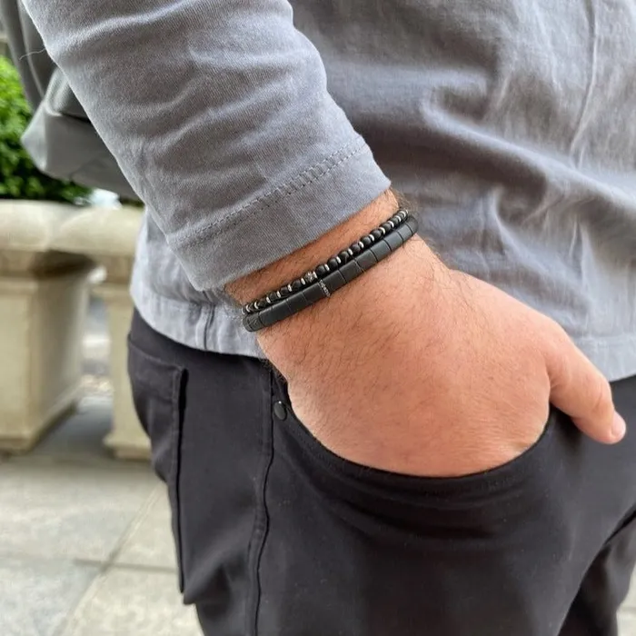 Roberto Demeglio Bracelets Mens Sfera Black Matte Ceramic Bracelet