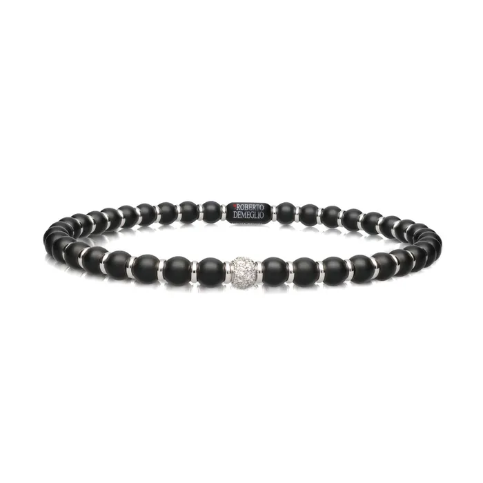 Roberto Demeglio Bracelets Mens Sfera Black Matte Ceramic Bracelet
