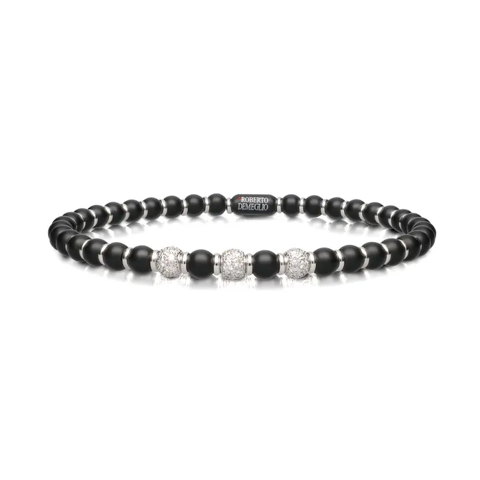 Roberto Demeglio Bracelets Mens Sfera Black Matte Ceramic Bracelet