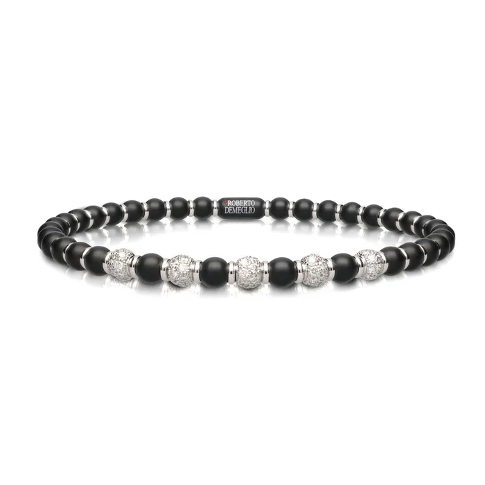 Roberto Demeglio Bracelets Mens Sfera Black Matte Ceramic Bracelet
