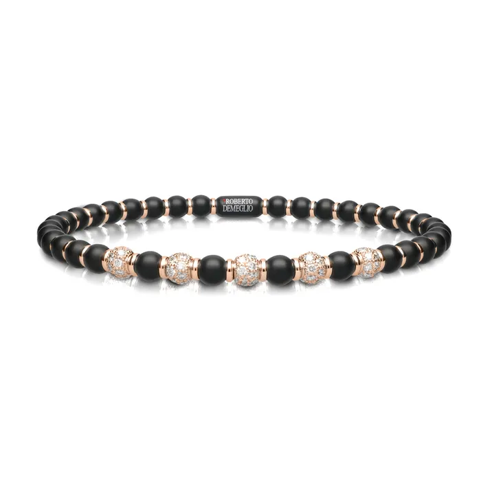 Roberto Demeglio Bracelets Mens Sfera Black Matte Ceramic Bracelet
