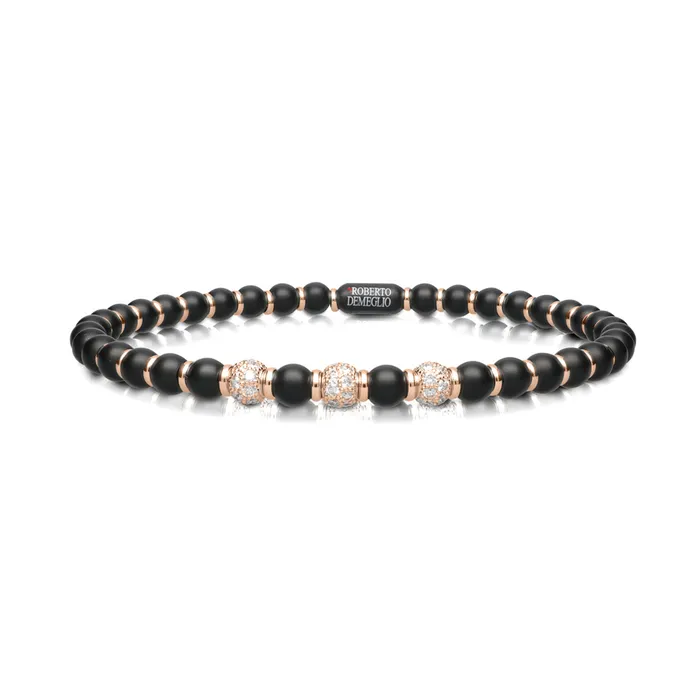 Roberto Demeglio Bracelets Mens Sfera Black Matte Ceramic Bracelet