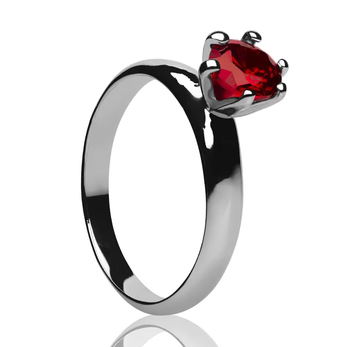 Ruby Solitaire Ring Ladies Solitaire Ring CZ Wedding Ring Engagement Ring Titanium Clean Casting Jewelry Rings Ruby Solitaire Ring Ladies Solitaire Ring CZ Wedding Ring Engagement Ring Titanium Clean Casting Jewelry Rings