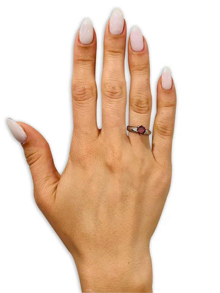 Ruby Solitaire Ring Ladies Solitaire Ring CZ Wedding Ring Engagement Ring Titanium Clean Casting Jewelry Rings