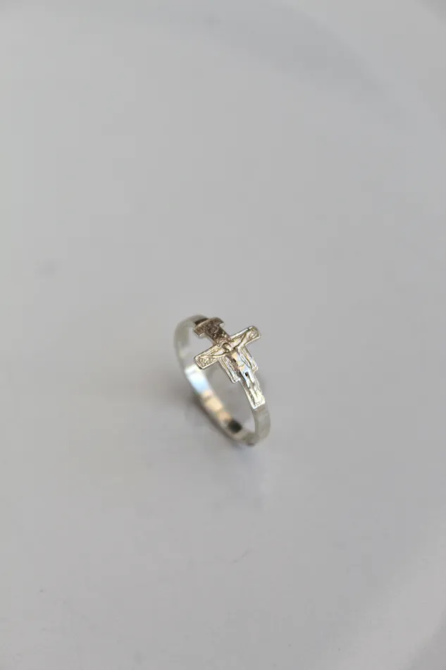 San Damiano Crucifix Ring in Silver The Little Catholic Rings