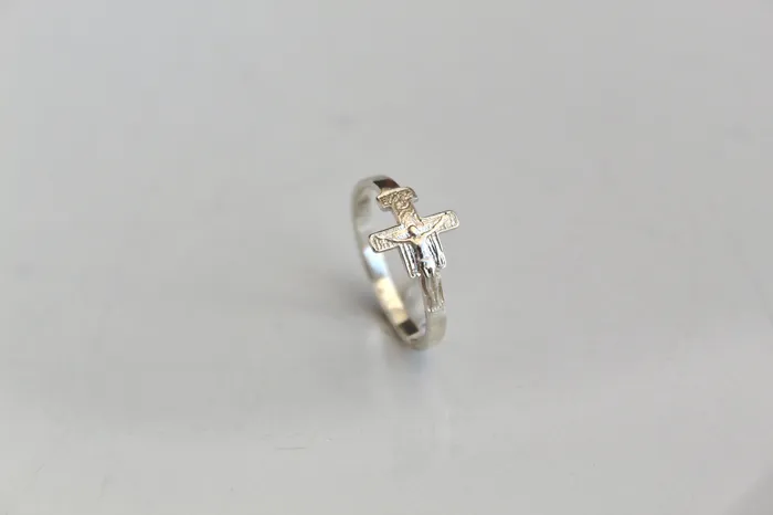 San Damiano Crucifix Ring in Silver The Little Catholic Rings