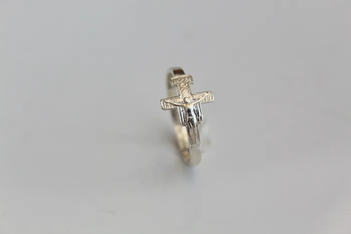 San Damiano Crucifix Ring in Silver The Little Catholic Rings