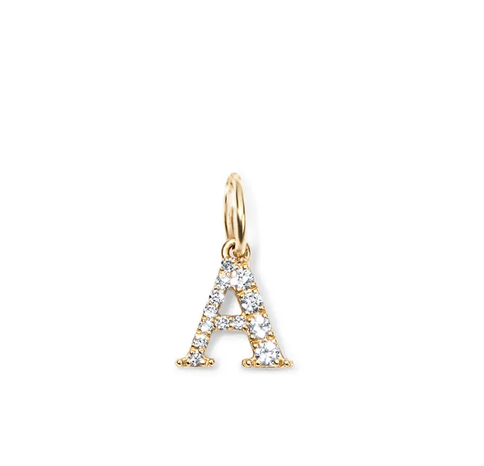 SG Fashion Necklaces Sterling Silver Small Pave Initial Pendant
