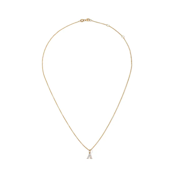SG Fashion Necklaces Sterling Silver Small Pave Initial Pendant