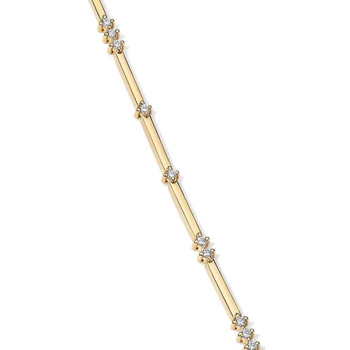 SG Fine Bracelets Petite Alternating Diamond and Gold Bar Bracelet