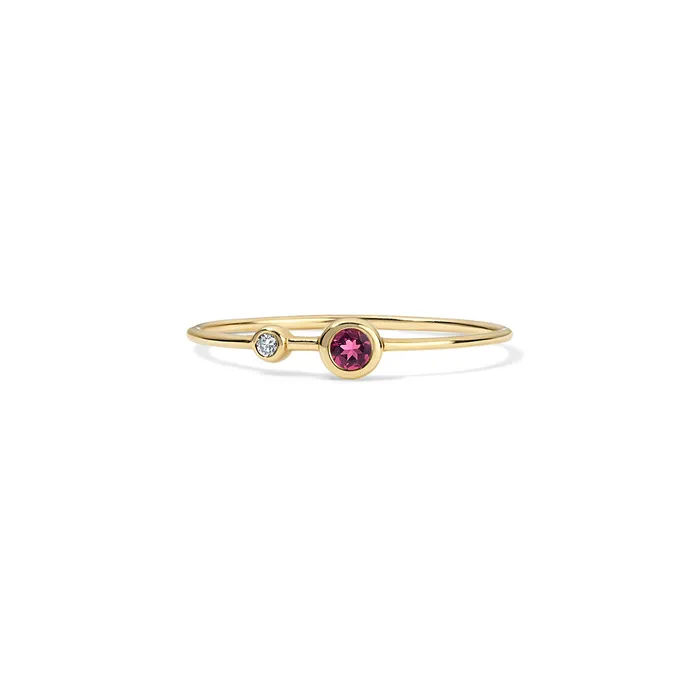SG Fine Rings Diamond and Gemstone Two Bezel Ring