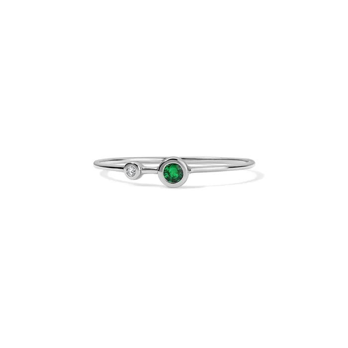 SG Fine Rings Diamond and Gemstone Two Bezel Ring