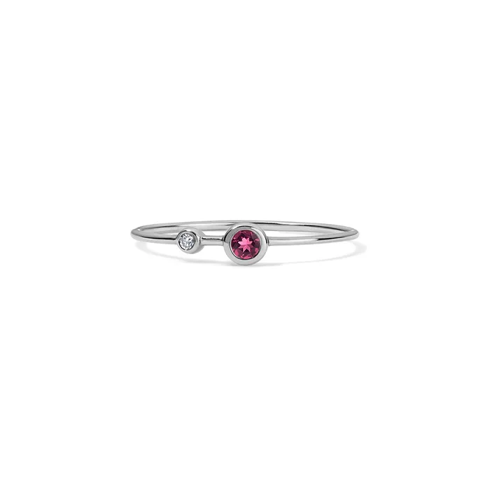 SG Fine Rings Diamond and Gemstone Two Bezel Ring