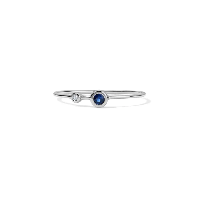 SG Fine Rings Diamond and Gemstone Two Bezel Ring