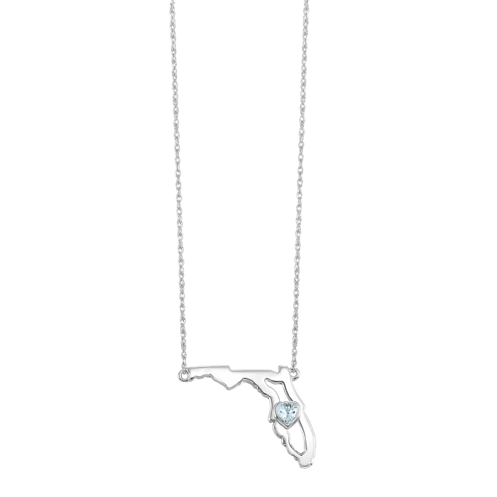 Shop IDC estore Necklaces 14K Aquamarine Heart in Florida Necklace