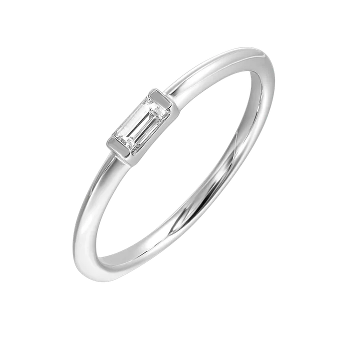 Shop IDC estore Rings 14K White or Yellow Gold Emerald Cut Diamond Stackable Fashion Ring 010CTW Shop IDC estore Rings 14K White or Yellow Gold Emerald Cut Diamond Stackable Fashion Ring 010CTW