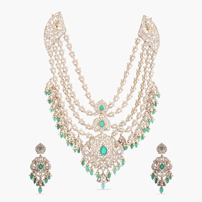 SILVER Advaita Moissanite Silver Layered Necklace Set Necklaces