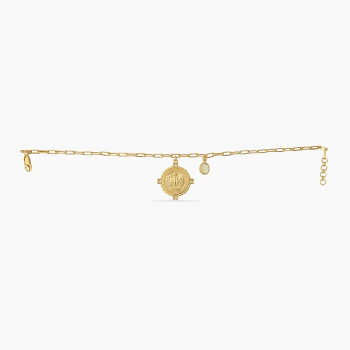 SILVER Bracelets Citrine Scorpio Zodiac Gold Plated Silver Chain Bracelet