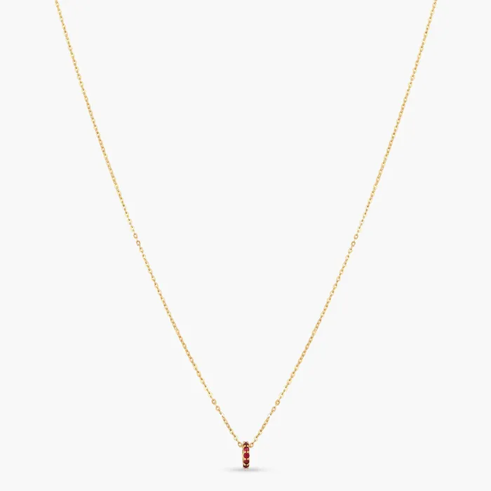 SILVER Charm Necklaces Circle of Love Red Silver Charm