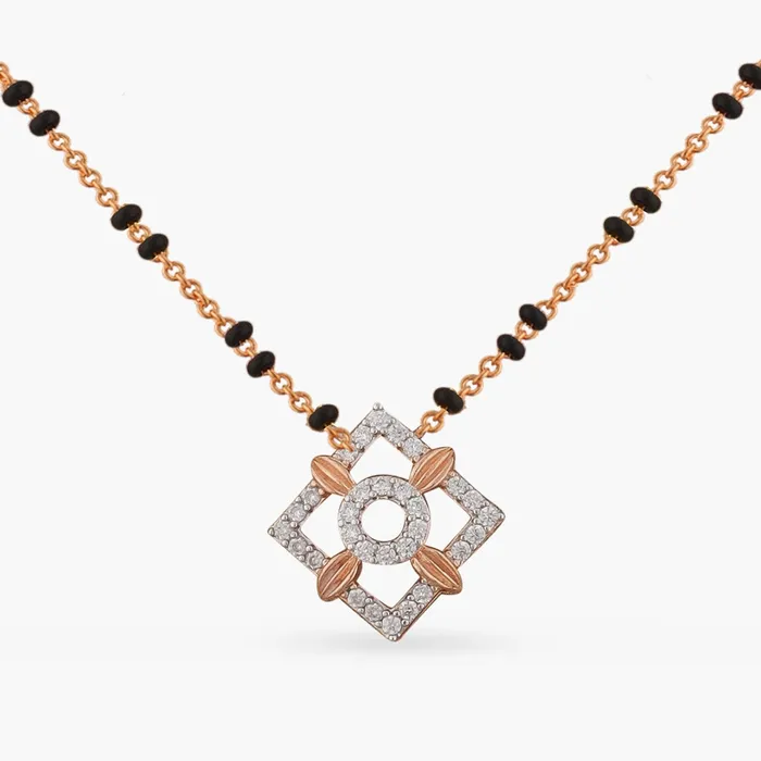 SILVER Charm Necklaces Timeless CZ Charm Silver Mangalsutra