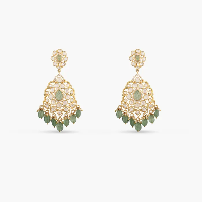 SILVER Earrings Gleam Floral Moissanite Silver Drop Earrings
