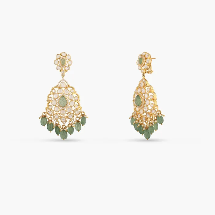 SILVER Earrings Gleam Floral Moissanite Silver Drop Earrings