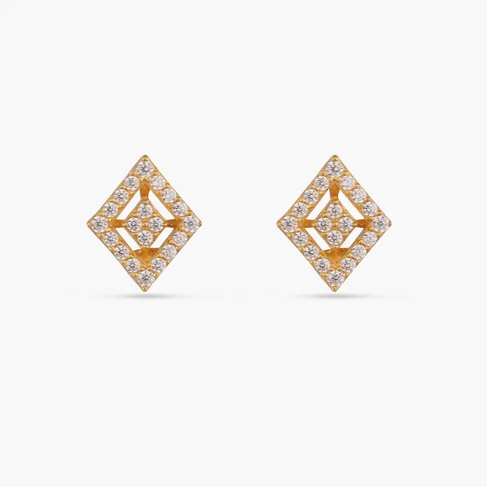 SILVER Earrings Paris Geometric Silver Stud Earrings