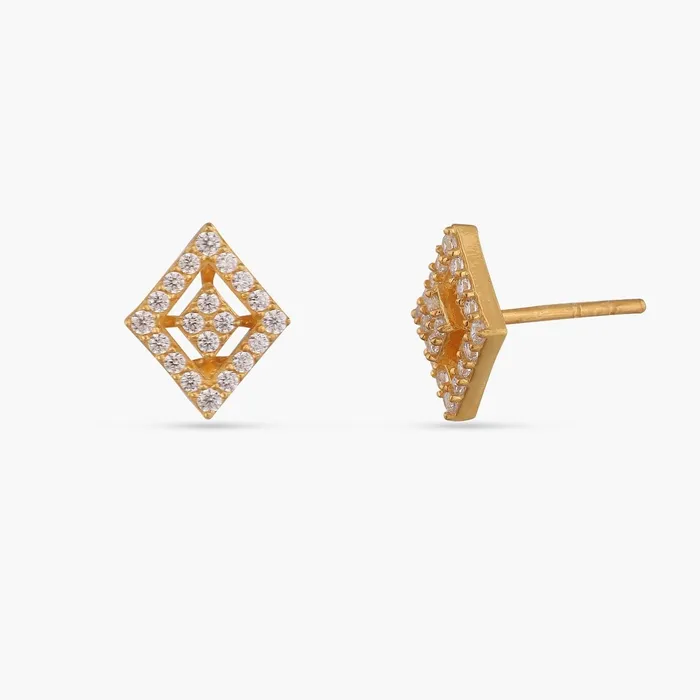 SILVER Earrings Paris Geometric Silver Stud Earrings