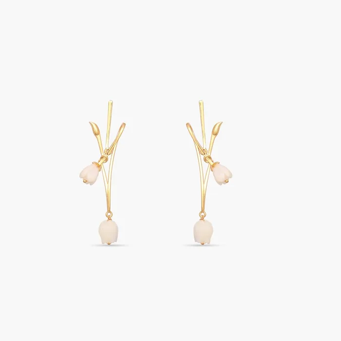 SILVER Earrings Tulip Blossoms Silver Drop Earrings