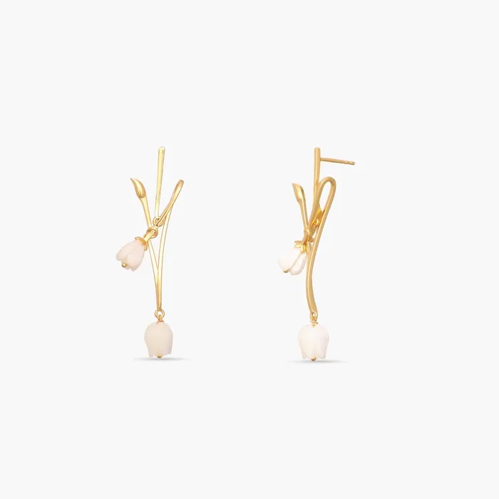 SILVER Earrings Tulip Blossoms Silver Drop Earrings