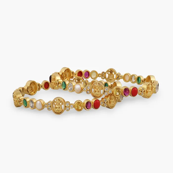 SILVER Lakshmi Navaratna Blessing Silver Bangles Rings