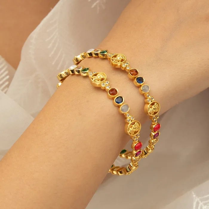 SILVER Lakshmi Navaratna Blessing Silver Bangles Rings