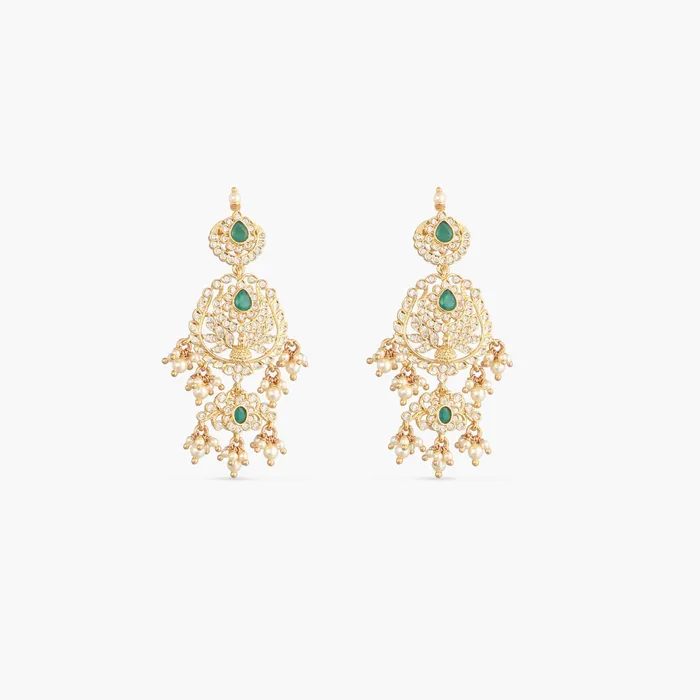 SILVER Necklaces Nalina Gold Plated CZ Silver Guttapusalu Necklace Set