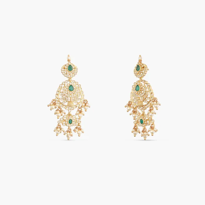 SILVER Necklaces Nalina Gold Plated CZ Silver Guttapusalu Necklace Set