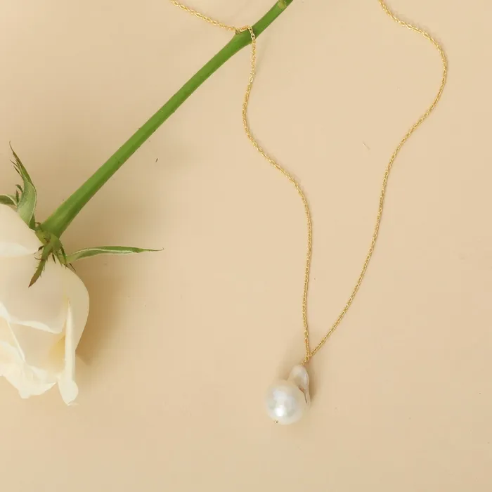 SILVER Necklaces Opal Pearl Gold Plated Silver Pendant Necklace