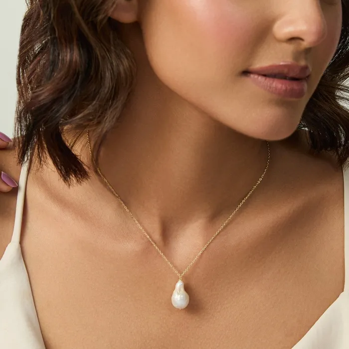 SILVER Necklaces Opal Pearl Gold Plated Silver Pendant Necklace