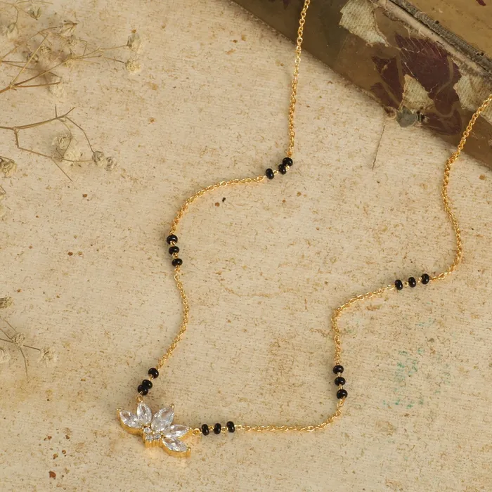 SILVER Rings Blossom CZ Silver Mangalsutra