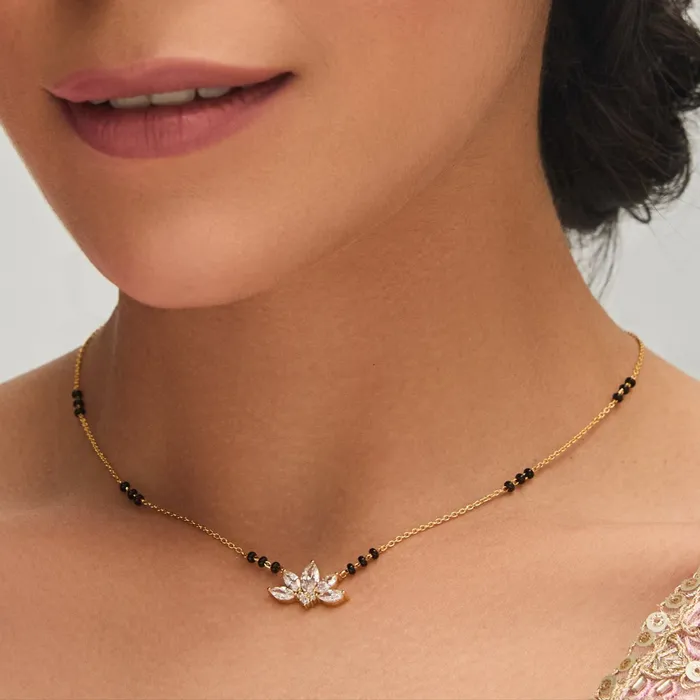 SILVER Rings Blossom CZ Silver Mangalsutra