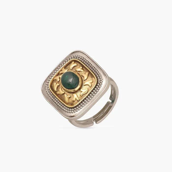 SILVER Rings Square Oxidized Silver Ring