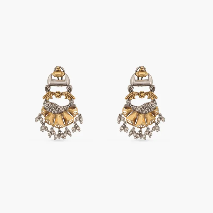 SILVER Sparkle Statement Oxidized Silver Drop Earrings Earrings