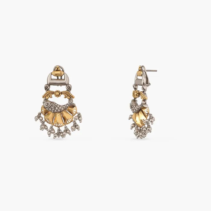 SILVER Sparkle Statement Oxidized Silver Drop Earrings Earrings