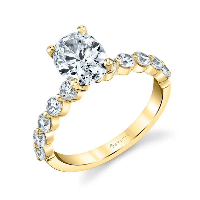 Sylvie Karol Oval Single Prong Engagement Ring Setting Shop IDC estore Rings