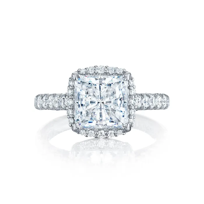 Tacori 18k White Gold Petite Crescent Princess Diamond Engagement Ring Setting 074 CTW International Diamond Center Rings Tacori 18k White Gold Petite Crescent Princess Diamond Engagement Ring Setting 074 CTW International Diamond Center Rings