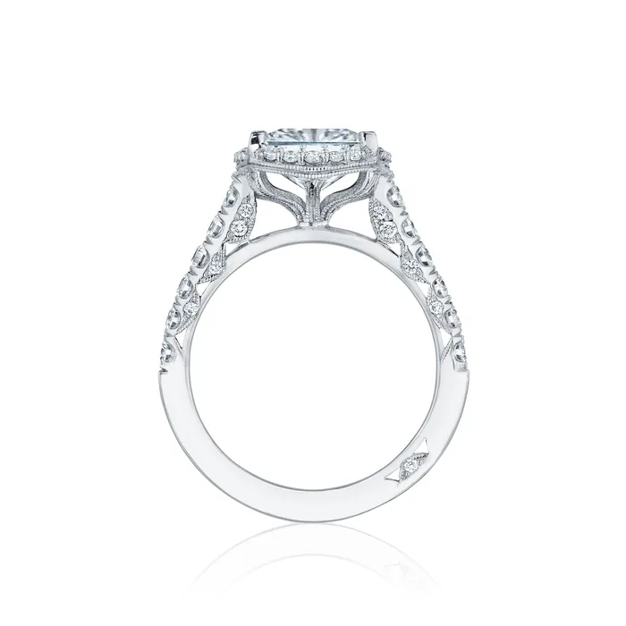Tacori 18k White Gold Petite Crescent Princess Diamond Engagement Ring Setting 074 CTW International Diamond Center Rings Tacori 18k White Gold Petite Crescent Princess Diamond Engagement Ring Setting 074 CTW International Diamond Center Rings