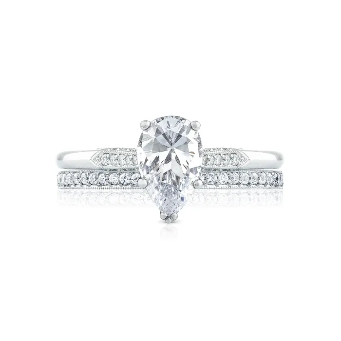 Tacori 18k White Gold Simply Tacori Pear Diamond Engagement Ring Setting 011 CTW International Diamond Center Rings Tacori 18k White Gold Simply Tacori Pear Diamond Engagement Ring Setting 011 CTW International Diamond Center Rings