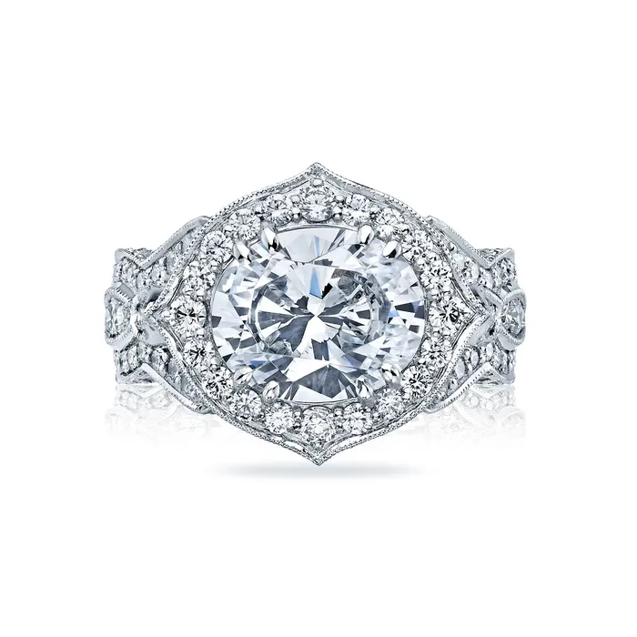 Tacori Platinum RoyalT Oval Diamond Engagement Ring Setting 165 CTW International Diamond Center Rings Tacori Platinum RoyalT Oval Diamond Engagement Ring Setting 165 CTW International Diamond Center Rings