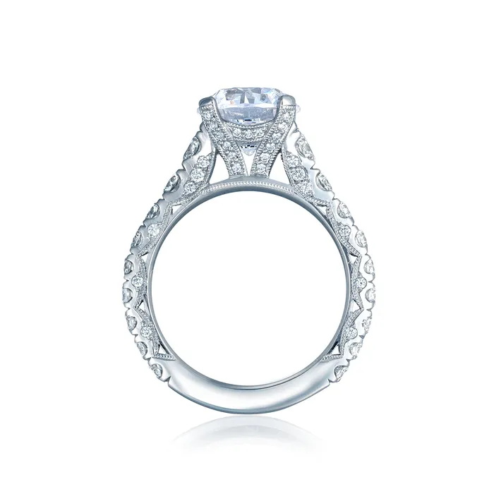 Tacori Platinum RoyalT Round Diamond Engagement Ring Setting 165 CTW International Diamond Center Rings Tacori Platinum RoyalT Round Diamond Engagement Ring Setting 165 CTW International Diamond Center Rings